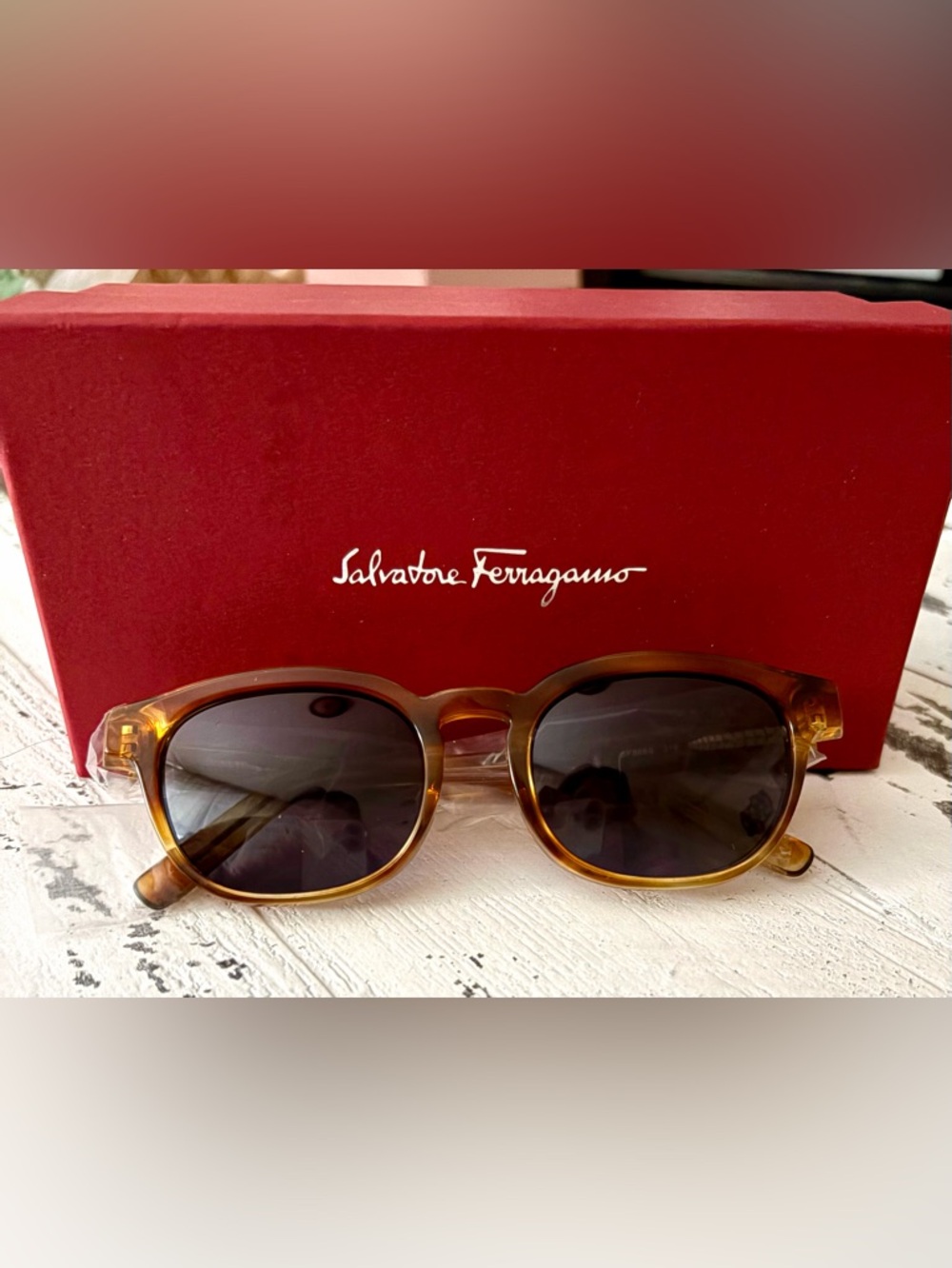 Salvatore Ferragamo Tortoiseshell Brown Sunglasses with Dark Lenses